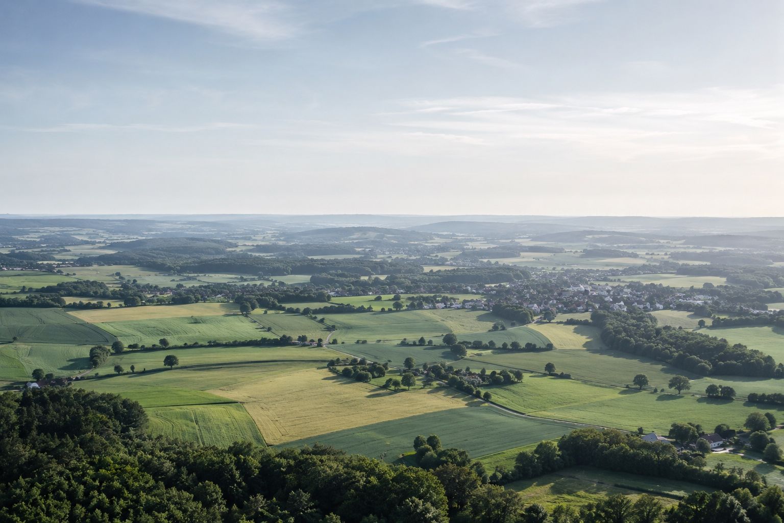 Luftbild der ländlichen Region rund um Rahden in Ostwestfalen